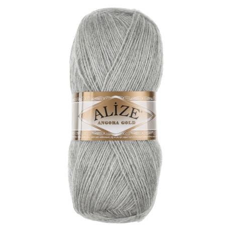 Пряжа Angora gold/Ализе 100г/550м 10 % мохер 10 % шерсть 80 % акрил (208-светло-серый меланж)