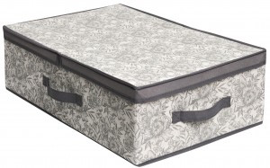 Короб стеллажный, 58x40x18 см, мат. нетканый, принт-цветы, 19350 , Grey Flower, Еврогарант