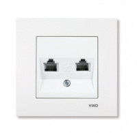 VIKO by Panasonic KARRE роз. телеф. 2 мест. (2 ПОРТА) (2XRJ11) крем   90960133