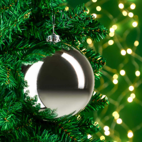 СНОУ БУМ Шар 20см пластик, серебро