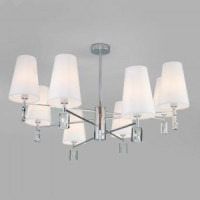 EUROSVET Люстра 8x40W E14 900x900x505 мет.хром.ткань прозр.хрусталь 60137/8 MILAZZO хром a060126