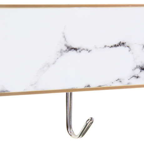 VETTA Планка «Белый мрамор» самоклеящаяся с 6 крючками, пластик, металл