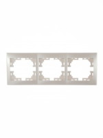 Lezard Мира рамка 3 мест. (б/вст, горизонт.) перламутр (PC) 701-3000-148