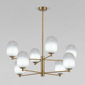 Eurosvet люстра 8x40W G9 800х800х770 мет. бел./латунь Loona 60161/8 a065609