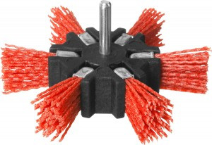 ЗУБР "ПРОФЕССИОНАЛ". Щетка дисковая "звезда" д/дрели, нейлон проволока с абразив покрыт, 100мм