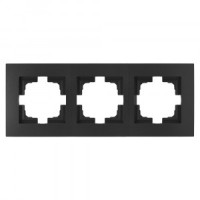 Bylectrica НОВЫЙ СТИЛЬ рамка 3 мест. СУ черный графит, (ЮЛИГ.735212.553 черный графит)