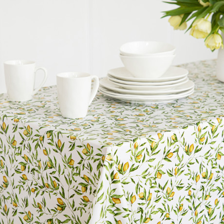 PROVANCE Лимонный курд Скатерть ПВХ 140х140см на текстильной основе, лимоны