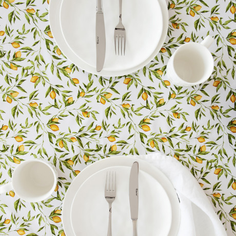 PROVANCE Лимонный курд Скатерть ПВХ 140х140см на текстильной основе, лимоны