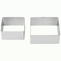 Форма д/выпечки нерж.сталь квадрат набор 2шт, 8*8/10*10см, h=4см TORTA 108348 Mallony