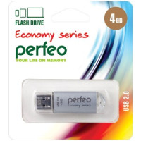 Флэш-диск USB 4GB Perfeo E01 Silver economy series