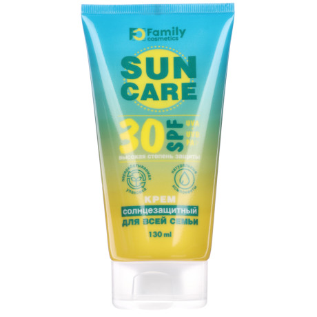 Крем солнцезащитный "Family Cosmetics" для всей семьи, SPF 30, туба, 130мл