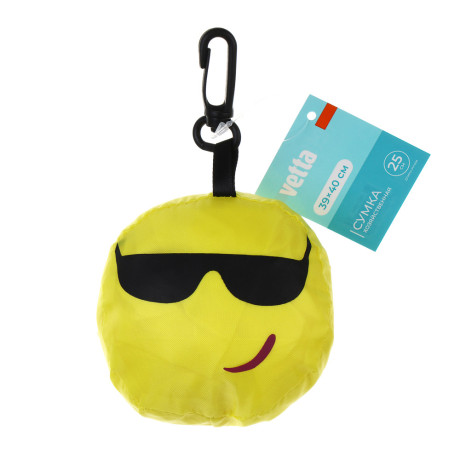 VETTA Сумка складная, смайлик, 39х40 см, ручка 25 см