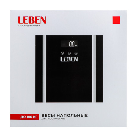 LEBEN Весы напольные диагностические, макс.нагр. до 180кг., 30х30х2,5см