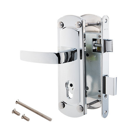 Замок врез 1425-CR Apecs (хром) б/цилиндра (под размеры ШО-25)  \12