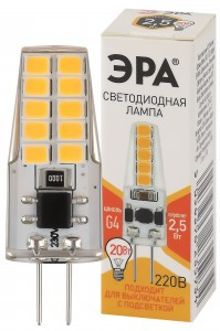 ЭРА стандарт G4 220V 2,5W(200Lm) 2700K 2K 37х13 LED-JC-2,5W-220V-SLC-827-G4 5934
