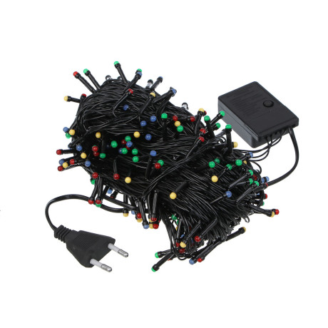 СНОУ БУМ Гирлянда эл. вьюн 10м, 100LED, мульти, 8 режимов,ПВХ черный, 220В
