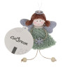 СНОУ БУМ Сувенир елочный Ангелочек 15 см, полиэстер, св-зел, 3 вида