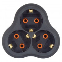 Nilson разветвитель (тройник) 3роз. черный 40220101 (Турция)