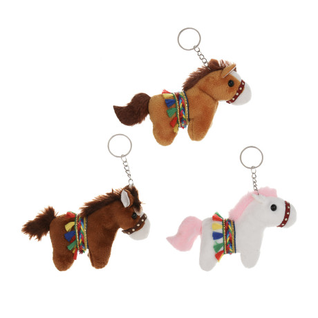 СНОУ БУМ Сувенир мягкий в виде лошадки в попоне 10x11x5 см, полиэстер, 3 дизайна