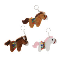 СНОУ БУМ Сувенир мягкий в виде лошадки в попоне 10x11x5 см, полиэстер, 3 дизайна