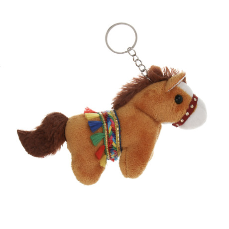 СНОУ БУМ Сувенир мягкий в виде лошадки в попоне 10x11x5 см, полиэстер, 3 дизайна