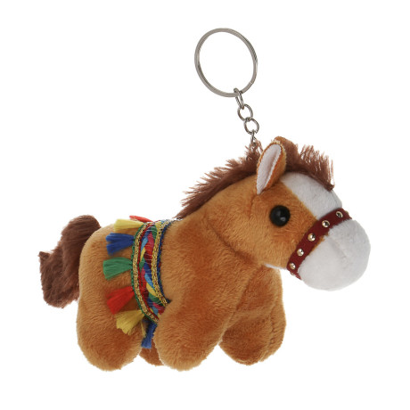 СНОУ БУМ Сувенир мягкий в виде лошадки в попоне 10x11x5 см, полиэстер, 3 дизайна
