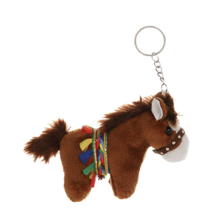 СНОУ БУМ Сувенир мягкий в виде лошадки в попоне 10x11x5 см, полиэстер, 3 дизайна
