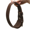 Ошейник кожаный одинарный ширина 35 мм длина 65 см