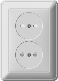 Systeme Electric W59 роз. СУ 2 мест. 16А бел. (пл.осн., штор.) РС16-254-18 (12!)