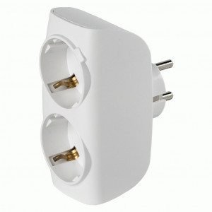 SmartBuy Разветвитель (тройник) 2роз. 16А белый земля 3.5кВт SBE-16-A04w-2z