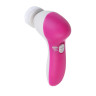 LEBEN Массажер для лица и тела, 2 скорости, набор насадок, 2xАА (не в компл.), розовый