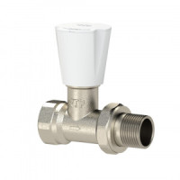 РосТурПласт Вентиль для радиатора прямой, 1/2&quot;, латунь, никель, (инд.пакет), 34860