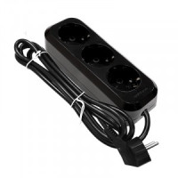 UNIVersal сет. удлинитель ПВС 3х1 3роз. 2м 16А черный земля (корпус ABS) E-303 2180