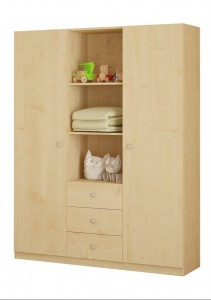 Шкаф трехсекционный Polini kids Simple, натуральный (мест 3)