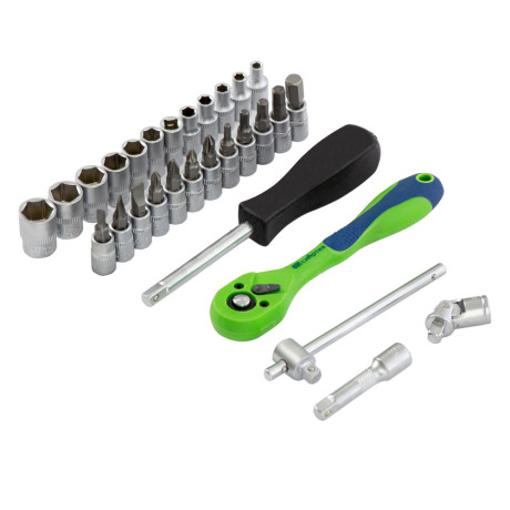 Набор инструментов 29 предметов, CrV, 1/4" Сибртех