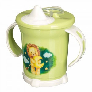 Поильник с ручками и декором 270мл салатовый 43130431051 Бытпласт