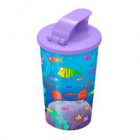 Стакан с клапаном и декором 400мл "МОРСКОЕ ДИСКО" сиреневый 431330503 Бытпласт