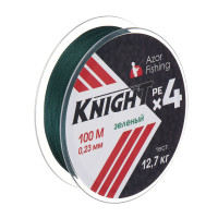 AZOR FISHING Леска плетеная PE &quot;Найт Х4&quot;, 100м, 0,23мм, 12,7кг, зеленый