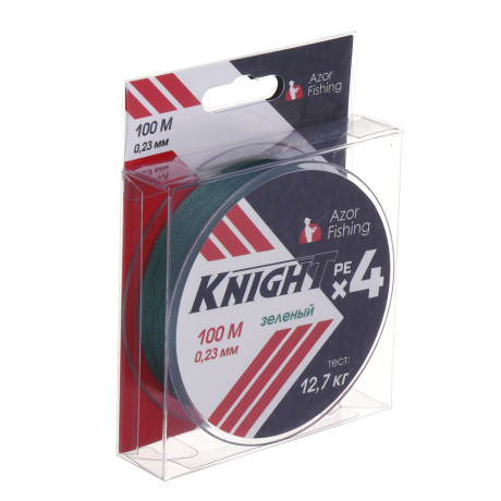 AZOR FISHING Леска плетеная PE "Найт Х4", 100м, 0,23мм, 12,7кг, зеленый