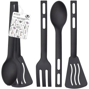 Набор для кухни "Трио" 25см (лопатка, ложка, широкая вилка) пласт (кратность 3!!!) 50-132 Мультидом