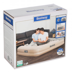BESTWAY Кровать надувная Queen со встроенным электронасосом, PVC, 203x152см x 42см, 67696