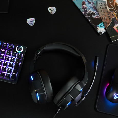 BY Наушники проводные с микрофоном игровые Topfhelm Type-C USB(A)3,2 м,VS7.1,Виброшок,настр. RGB