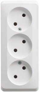 Systeme Electric Этюд роз. ОУ 3 мест. бел. (пл.осн.) PA16-009B (11!)