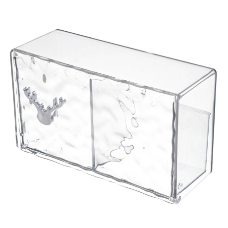 ЮНИLOOK Полка косметическая настенная, 2 отделения, 17,3х6,5х10,3см, PS, прозрачный, ВЗ24-38