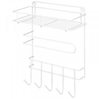 Полка с крючками и держателем д/бум.полотенец Ripiani  25*11,5*35см, полим.покрыт, 109122 Рыжий кот