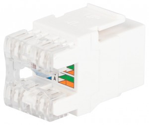ЭРА Люки Коннектор RJ45 CAT6 UTP Keystone, цвет белый ОФИС 18-8002-01 63290