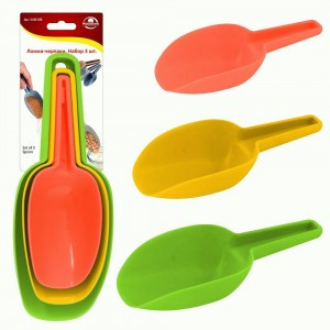 Ложки мерные-черпаки набор 3шт/уп, 16/18/21см (кратность 6шт!!!) VL80-266 Мультидом