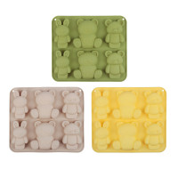 VETTA Форма для выпечки 6 ячеек 16х14х2см, "Мишки и зайчики", силикон, 3 цвета