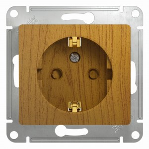 Systeme Electric GLOSSA мех. роз. СУ 1 мест. темный дуб (пл.осн., земля, штор.) GSL000545 (20!)