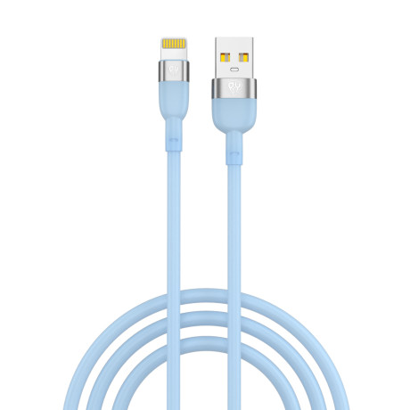 Кабель для зарядки USB(A)-iP BY Live, 1м, 2.4A, силиконовая оплетка, голубой
